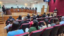 #PraTodosVerem: Foto que mostra vários estudantes, de costas, sentados nas cadeiras do Plenário ...