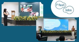 #PraTodosVerem: A imagem mostra dois momentos do “1º Fest Labs Centro-Oeste”, evento voltado à i...