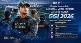 Banner digital do TRE-MT divulgando a Reunião Inaugural do Gabinete de Gestão Integrada das Elei...
