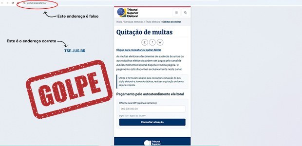 Mensagens fraudulentas ameaçam bloqueio de serviços públicos e direcionam vítimas para sites fal...