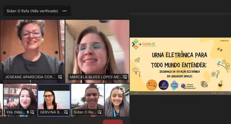 Projeto do TRE-MT em Linguagem Simples Lab sobre segurança das urnas é apresentado no Colab JE Projeto do TRE-MT em Linguagem Simples Lab sobre segurança das urnas é apresentado no Colab JE