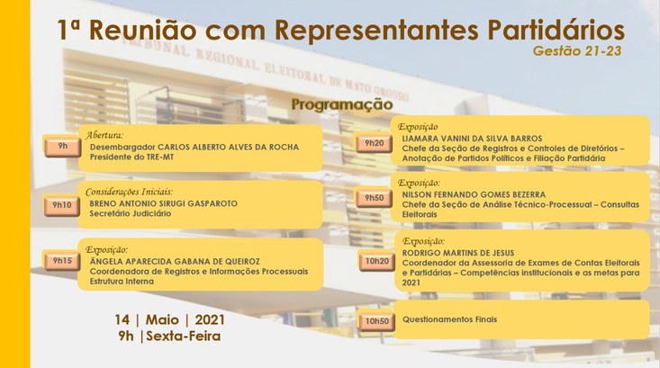 TRE-MT 1 REUNIÃO PARTIDOS TRE-MT REUNIÃO PARTIDOS POLÍTICOS