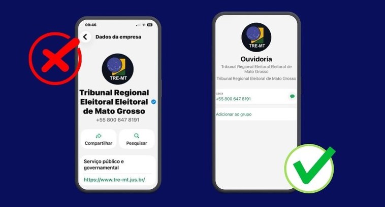 TRE-MT alerta para golpe virtual no WhatsApp usando a imagem do Disque-Eleitor