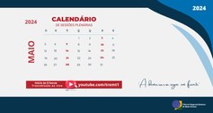 TRE-MT CALENDÁRIO DE SESSÕES PLENÁRIAS DE MAIO DE 2024