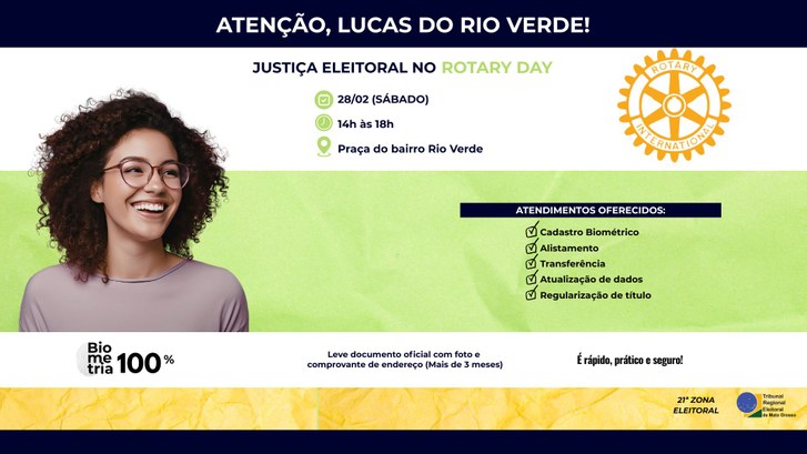 TRE-MT Cartório Eleitoral de Lucas do Rio Verde participa do Rotary Day TRE-MT Cartório Eleitoral de Lucas do Rio Verde participa do Rotary Day