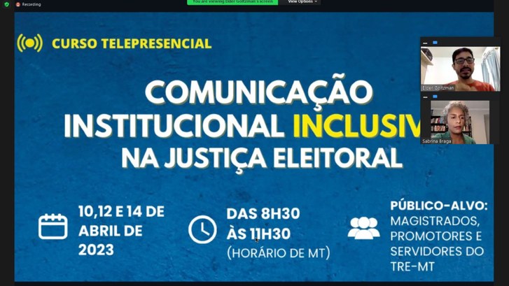 TRE-MT CURSO DE COMUNICAÇÃO INCLUSIVA NA JUSTIÇA ELEITORAL TRE-MT CURSO DE COMUNICAÇÃO INCLUSIVA NA JUSTIÇA ELEITORAL