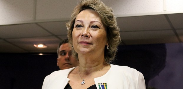 TRE-MT Des Maria Helena Póvoas 17.11.16 Desembargadora Maria Helena Póvoas durante entrega da comenda Homens do Mato 2016 - Foto: Alair ...