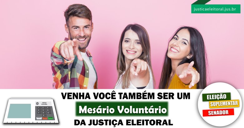 Foto mostra o voluntariado do mesário.