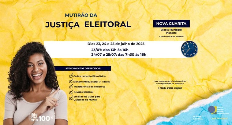 TRE-MT MUTIRAO DE NOVA GUARITA - VALE ESTE TRE-MT MUTIRAO DE NOVA GUARITA - VALE ESTE