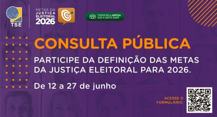 TRE-MT Participe da consulta pública para elaboração das metas nacionais da Justiça Eleitoral TRE-MT Participe da consulta pública para elaboração das metas nacionais da Justiça Eleitoral