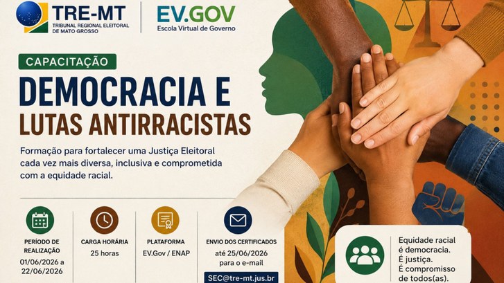 Capacitação é oferecida pela Escola Virtual de Governo (EV.Gov) e terá a carga horária de 25 horas