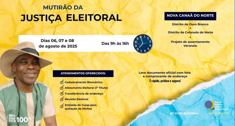 TRE-MT realiza mutirões em distritos e comunidade rural de Nova Canaã do Norte