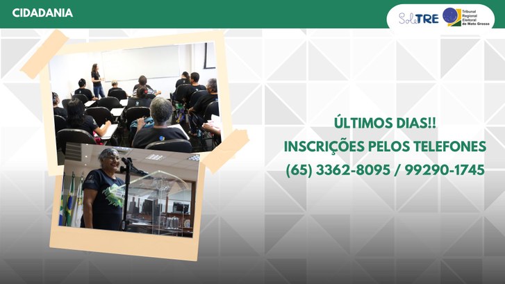 TRE-MT ÚLTIMOS DIAS DE INSCRIÇÃO NO SOLETRE TRE-MT ÚLTIMOS DIAS DE INSCRIÇÃO NO SOLETRE