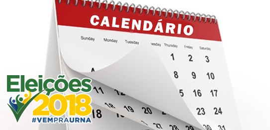 TRE-PB_ Confira as principais datas do calendário eleitoral das Eleições Gerais de 2018 O pleito ocorrerá no dia 7 de outubro, em primeiro turno, e no dia 28 de outubro, nos casos de s...
