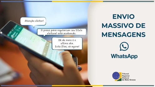 Imagem ilustrativa do envio massivo de mensagens do TRE-MT