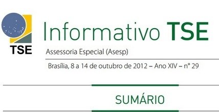 Informativo TSE tre-mt Cabeçalho do Informativo TSE