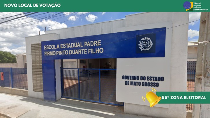 Justiça Eleitoral cria novo local de votação no bairro Águas Claras no Distrito Industrial #DescriçãodaImagem: Na parte de cima há uma faixa verde em que está escrito ao lado esquerdo: “N...