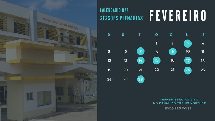 TRE-MT CALENDÁRIO SESSÕES DE FEVEREIRO 2023 TRE-MT CALENDÁRIO SESSÕES DE FEVEREIRO 2023