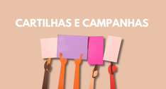 imagem com fundo beje contendo desenhos de mãos levantando papeis rasas e lilás. contem os dizer...