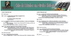 Folder do Ciclo de Estudos de de Direito Eleitoral, promovido pelo TRE-MT, em 2015. 