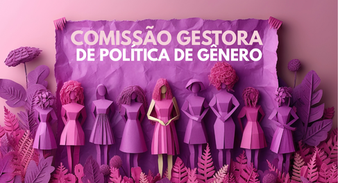 imagem com fundo rosa e lilás com personagens 9 personagens femininos parecendo de papel nas cor...