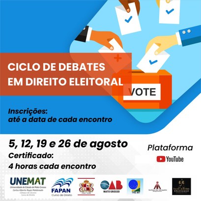 TRE-MT Debate cartaz convidativo sem fotos falando de debate
