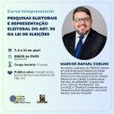 Folder do curso pesquisas eleitorais e representaçao eleitoral do art. 96 da lei das eleiçoes