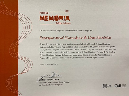 TRE-MT MENÇÃO HONROSA MEMÓRIA CNJ TRE-MT MENÇÃO HONROSA MEMÓRIA CNJ