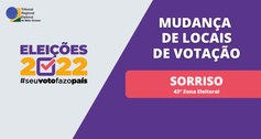 TRE-MT MUDANÇA DE LOCAIS DE VOTAÇÃO EM SORRISO