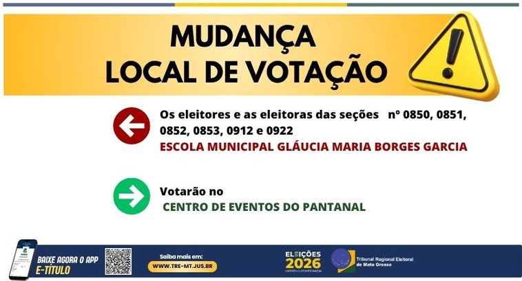 tre-mt mudança local de votação ze 1