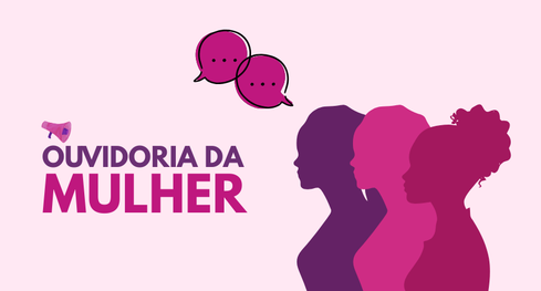 imagem com fundo rosa com o perfil de 3 mulheres em tons de rosa com balões de fala e os dizeres...