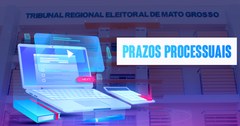 imagem mostra ao fundo a sede do TRE-MT e a frente em cores de neon um computador e os dizeres "...