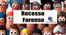 Imagem mostra dedoches da Justica Eleitoral com a palavra Recesso forense ao centro