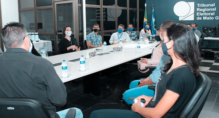 TRE-MT - Reunião da Sesp foto mostra integrantes da SESP para fazer as eleições